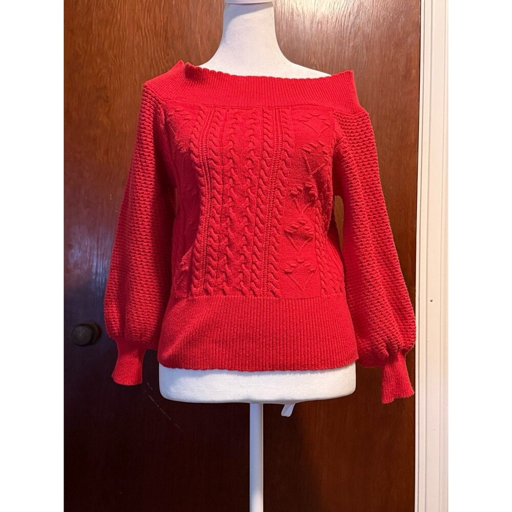 Willow & Root red off shoulder sweater size medium